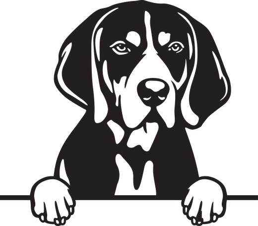 Silhuett av Bluetick coonhound